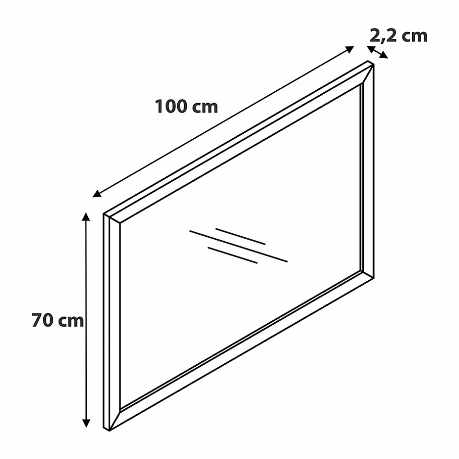GoodHome Miroir de salle de bains placage chêne l.70 x L.100 x ép.1,6 cm, Perma