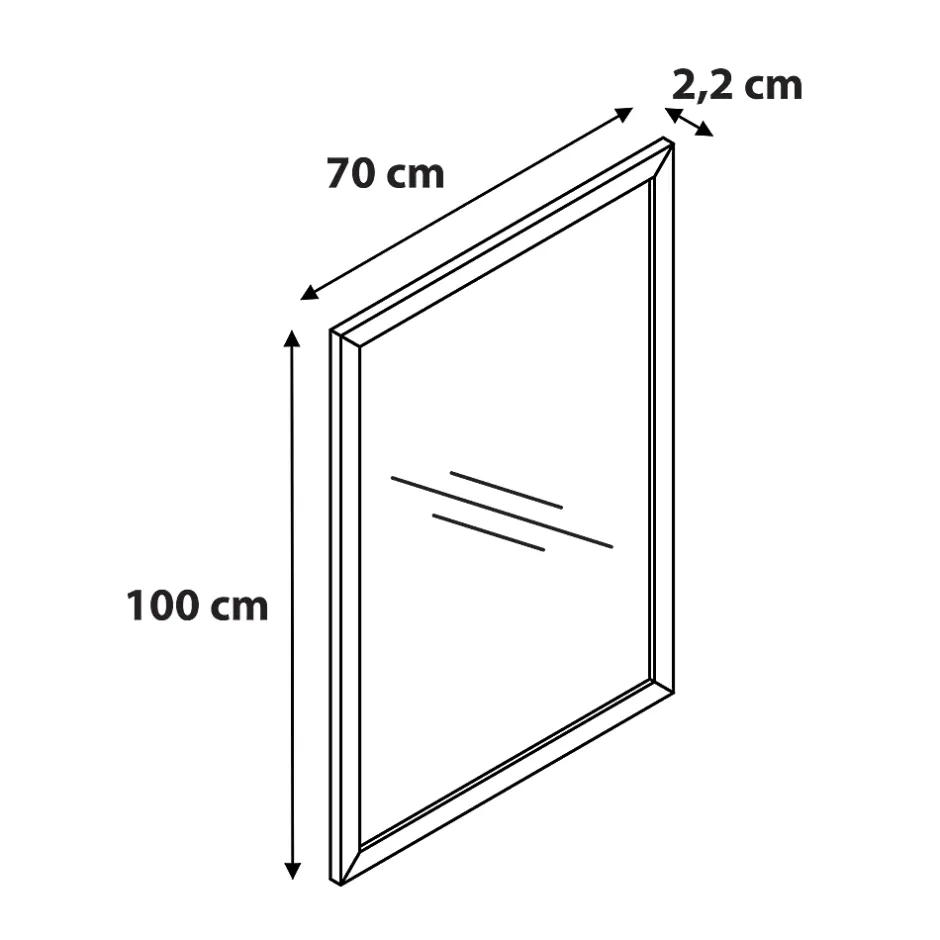 GoodHome Miroir de salle de bains placage chêne l.70 x L.100 x ép.1,6 cm, Perma