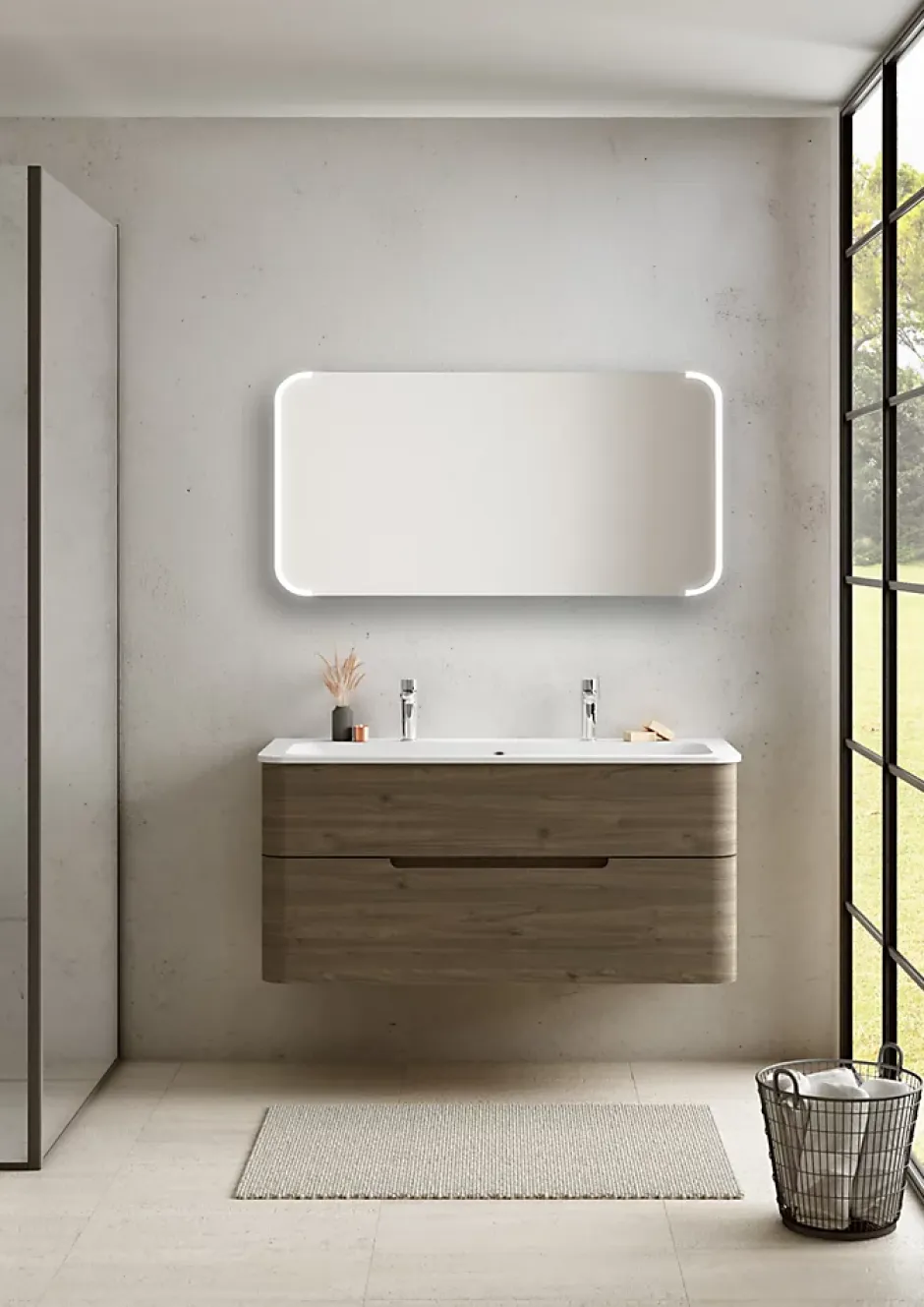 Miroir de salle de bains lumineux LED l. 120 x H. 60 x P. 3 cm* Miroir Lumineux