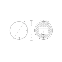 MPGlass Miroir de salle de bains lumineux LED rond Ø80 cm, argenté, Bishop