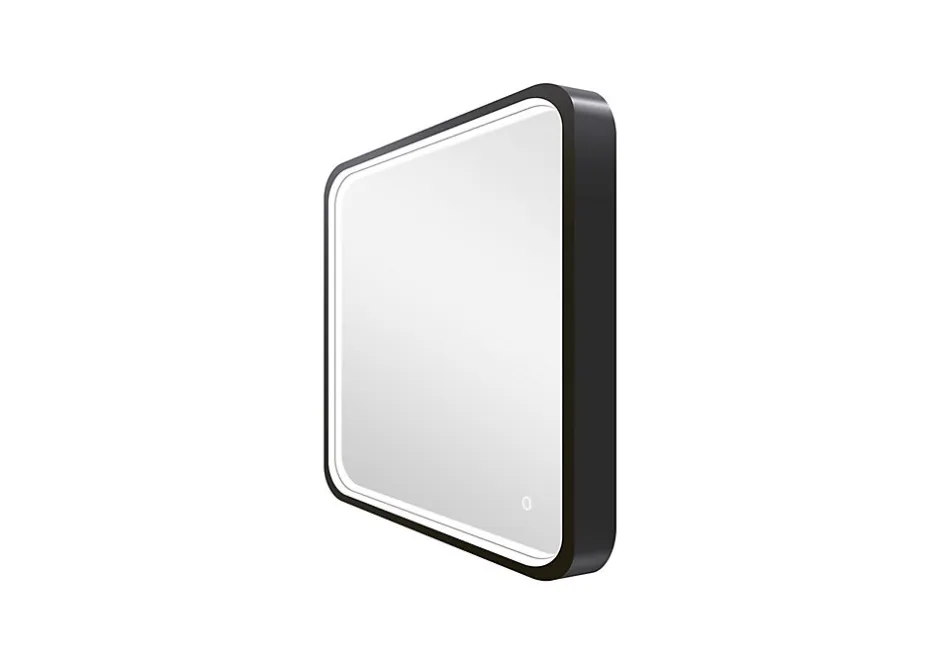 MPGlass Miroir de salle de bains lumineux LED noir 60 x 60 cm, Lyon Chic* Miroir Lumineux
