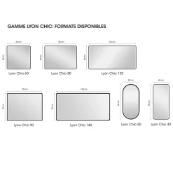 MPGlass Miroir de salle de bains lumineux LED noir 60 x 60 cm, Lyon Chic* Miroir Lumineux