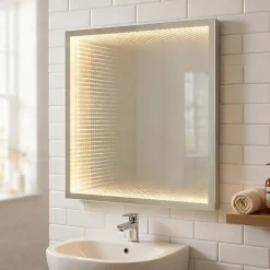 Cooke & Lewis Miroir de salle de bains lumineux LED 80x65 cm, Calshot