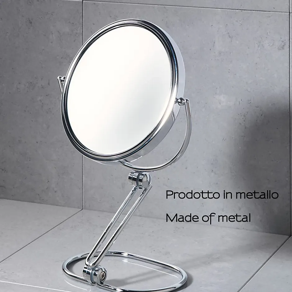 Kiamami Valentina Miroir De Table Double Face Grossissant 5X En Métal Chromé* Miroir Grossissant