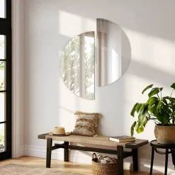 Tulup Miroir demi-rond mural 25 x 50 cm minimaliste 1 pièce