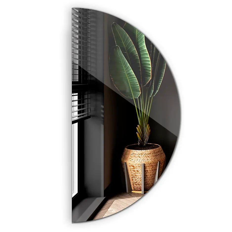 Tulup Miroir demi-rond suspendu 30 x 60 cm pour salle de bain mural 1 pièce