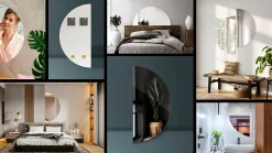 Tulup Miroir demi-rond suspendu 30 x 60 cm pour salle de bain mural 1 pièce