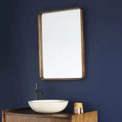 Berah Getah Miroir en mindi massif finition noyer