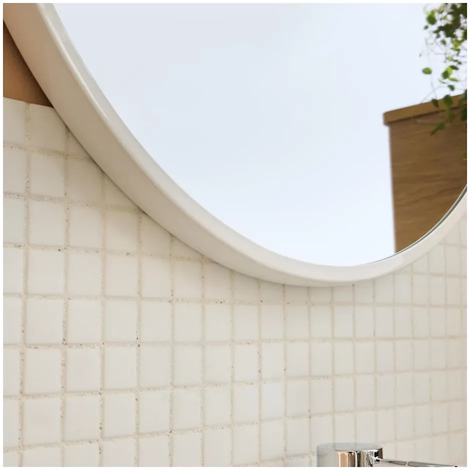 Mob-In Miroir en métal rond D60cm EMA Blanc
