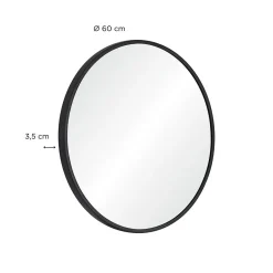 Mob-In Miroir en métal rond D60cm EMA Noir* Miroir Simple