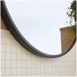 Mob-In Miroir en métal rond D60cm EMA Noir* Miroir Simple
