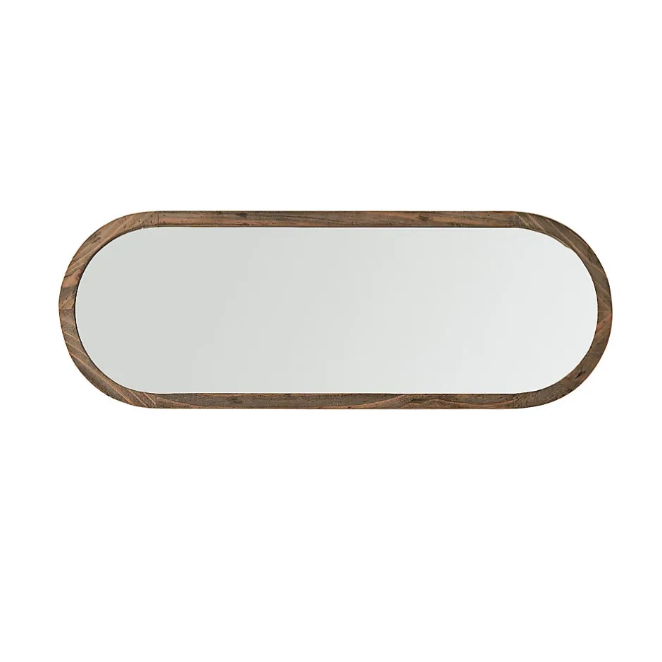 Berah Getah Miroir en pin recyclé massif ovale* Miroir Simple