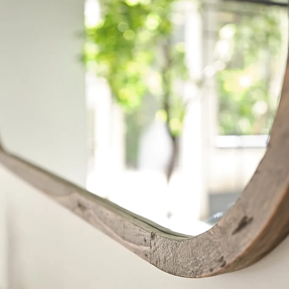 Berah Getah Miroir en pin recyclé massif ovale* Miroir Simple
