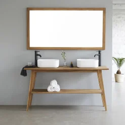 Berah Getah Miroir en teck massif 150x80 cm