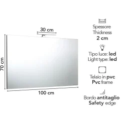 Kiamami Valentina Miroir Encastré Avec Lampe Chromée 100X70 Réversible* Miroir Lumineux