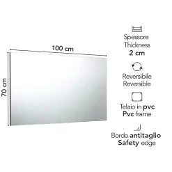 Kiamami Valentina Miroir Encastré Brillant Cm 100X70 Réversible* Miroir Grossissant