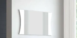 Dmora Miroir Frida, Miroir de salle de bain, 100% Made in Italy, 110x2h60 cm, Blanc brillant* Miroir Simple