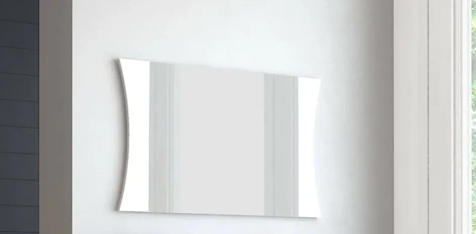 Dmora Miroir Frida, Miroir de salle de bain, 100% Made in Italy, 110x2h60 cm, Blanc brillant* Miroir Simple