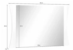Dmora Miroir Frida, Miroir de salle de bain, 100% Made in Italy, 110x2h60 cm, Blanc brillant* Miroir Simple