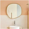 Mob-In Miroir galet chêne LEONIE 60x60cm