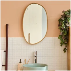 Mob-In Miroir galet réversible en chêne 40x65cm