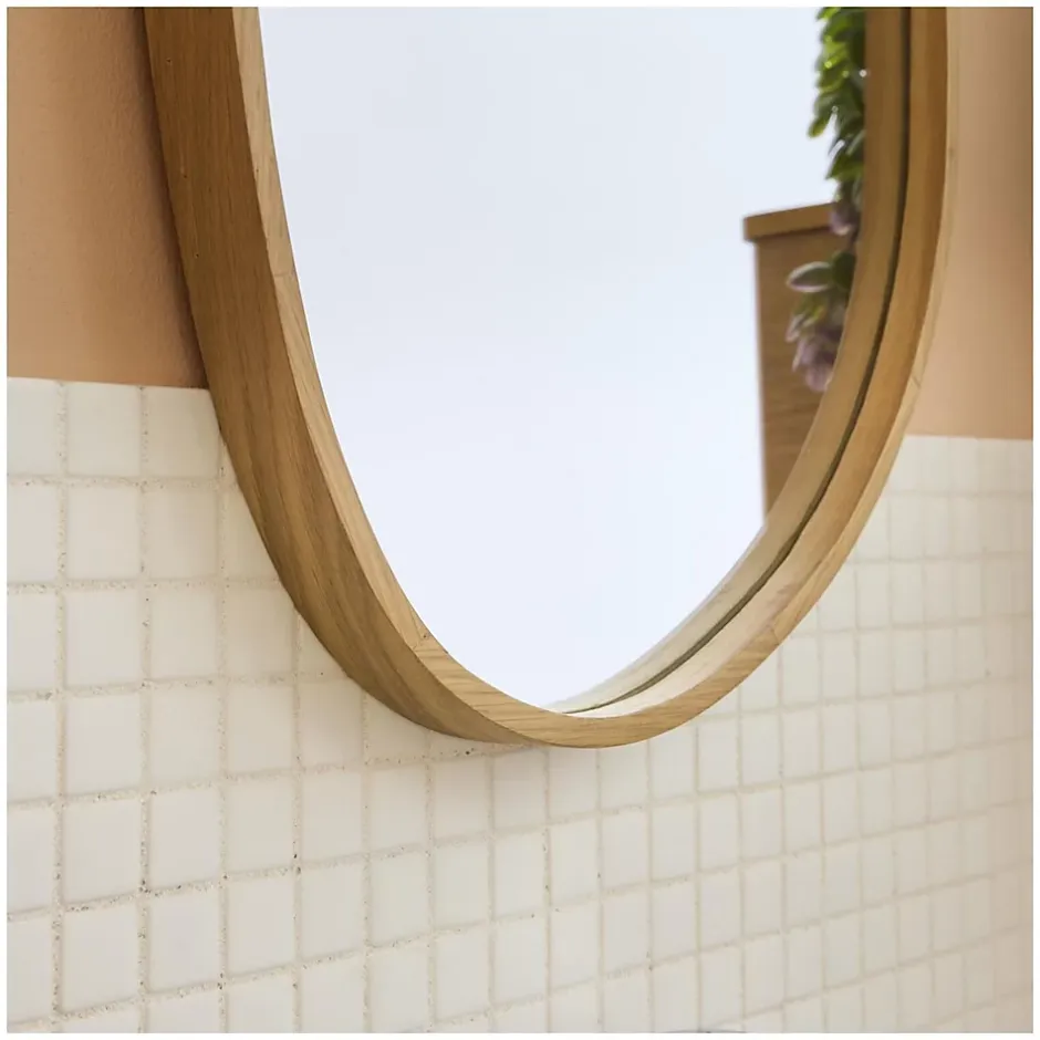 Mob-In Miroir galet réversible en chêne 40x65cm