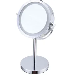 Guy Levasseur Miroir grossissant en métal inox à LED 12x12x30cm