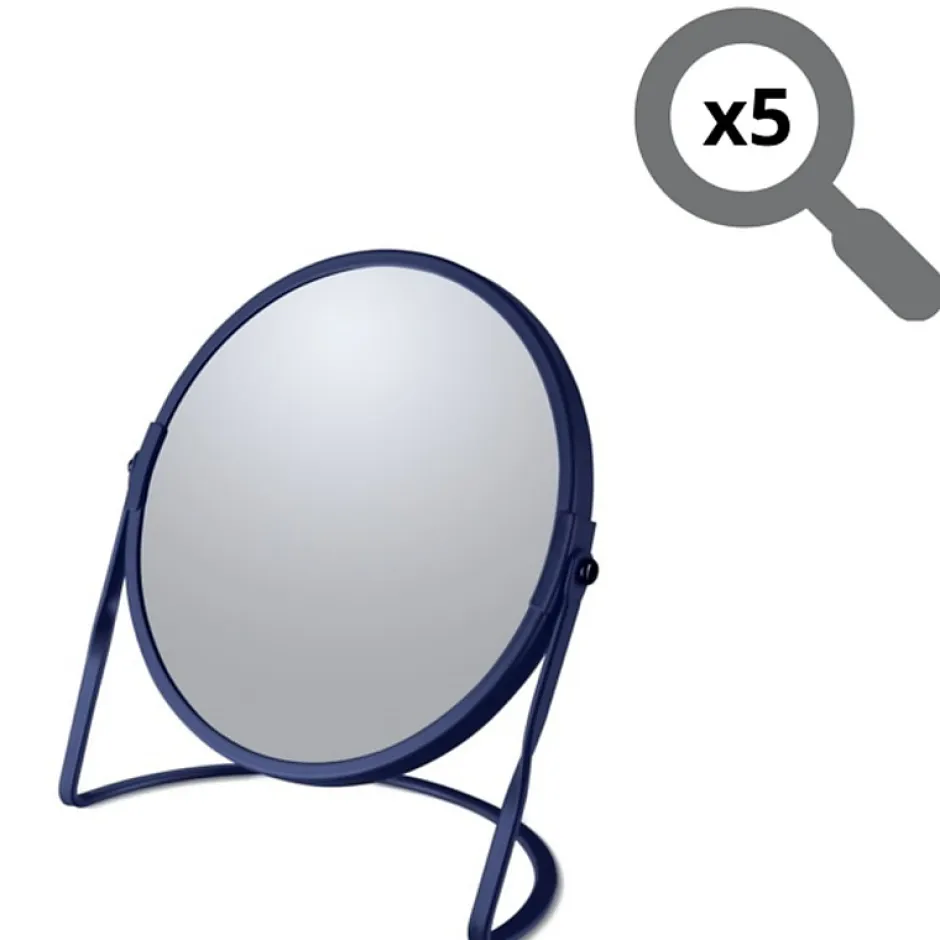 Spirella Miroir grossissant sur pied Acier AKIRA Bleu mat* Miroir Grossissant