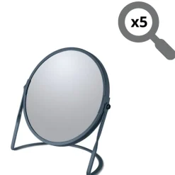 Spirella Miroir grossissant sur pied Acier AKIRA Pétrole mat