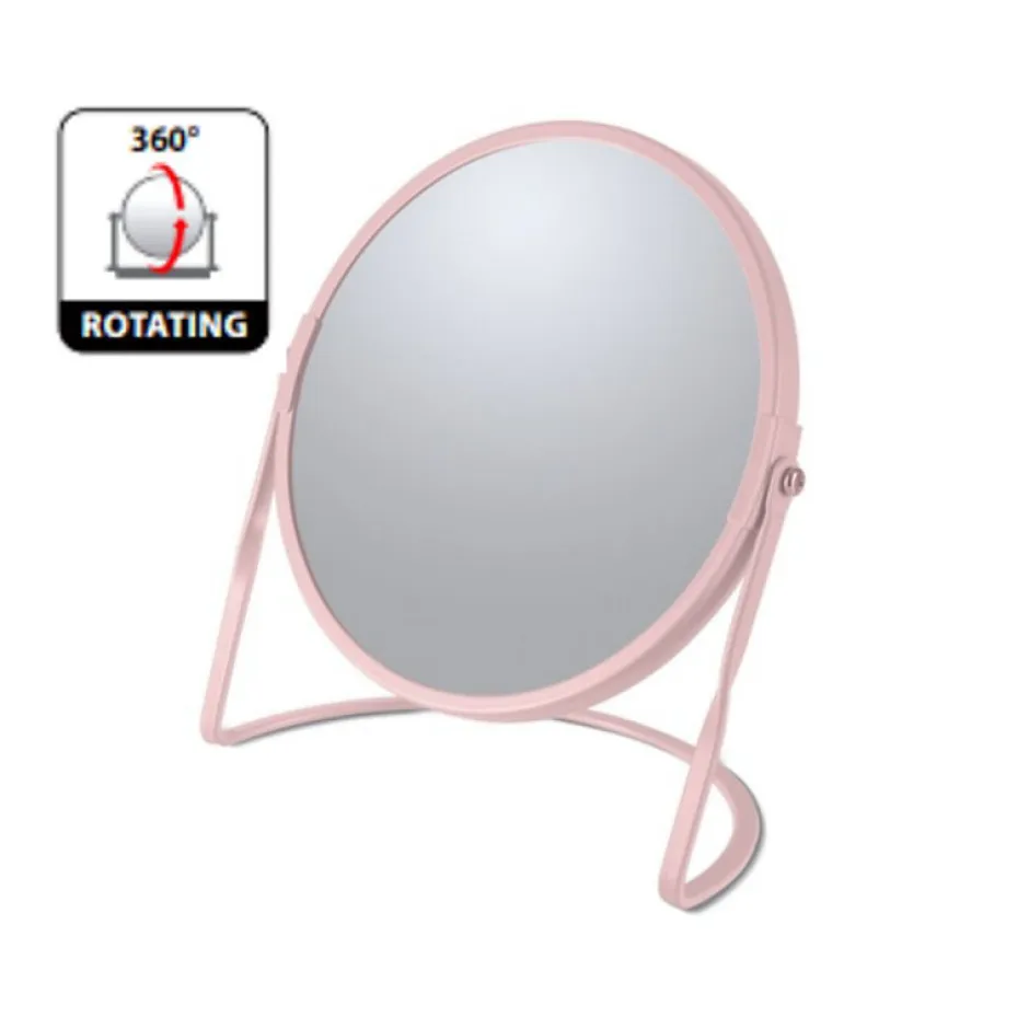 Spirella Miroir grossissant sur pied Acier AKIRA Rose mat