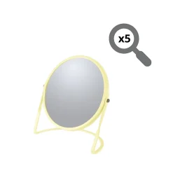 Spirella Miroir grossissant sur pied Acier AKIRA Jaune mat