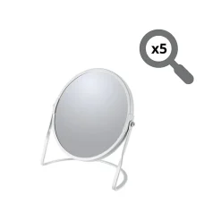 Spirella Miroir grossissant sur pied Acier AKIRA Blanc mat* Miroir Grossissant
