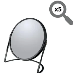 Spirella Miroir grossissant sur pied Acier AKIRA Noir mat* Miroir Grossissant