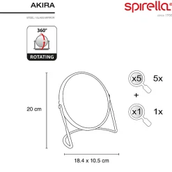 Spirella Miroir grossissant sur pied Acier AKIRA Noir mat* Miroir Grossissant