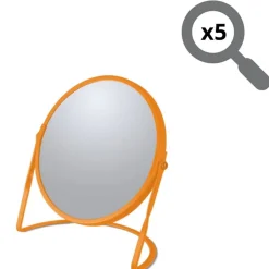 Spirella Miroir grossissant sur pied Acier AKIRA Orange mat