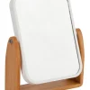 MSV Miroir grossissant x 1 et x 2, Rectangulaire, pose libre, blanc et bois, L.16,3 x l.5,5 x H.10,5 cm, Oslo