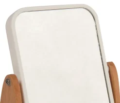 MSV Miroir grossissant x 1 et x 2, Rectangulaire, pose libre, blanc et bois, L.16,3 x l.5,5 x H.10,5 cm, Oslo