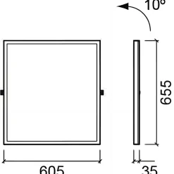 Sanindusa Miroir inclinable de salle de bain PMR normes handicapé inclinaison réglable NewWCCare 60x65 cadre inox brossé