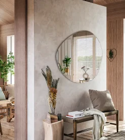 Tulup Miroir irrégulier sans cadre 48 x 48 moderne 1 pièce