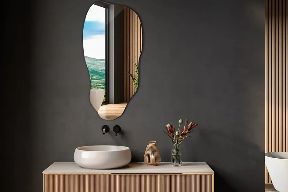 Tulup Miroir irrégulier 50 x 100 pour chambre 1 pièce* Miroir Simple