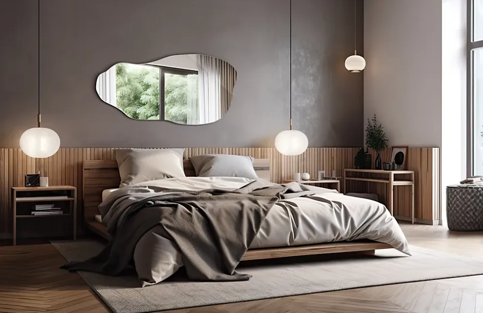 Tulup Miroir irrégulier 50 x 100 pour chambre 1 pièce* Miroir Simple