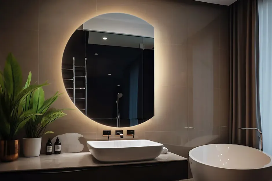 Tulup Miroir LED biseauté 63x70 cm lumière chaude 1 pc* Miroir Lumineux