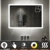Saniverre Miroir LED lumineux TEMEO 70 x 100 cm (ou 100x70) antibuée + intensité 2100 lms & couleur réglables salle de bain -* Miroir Lumineux