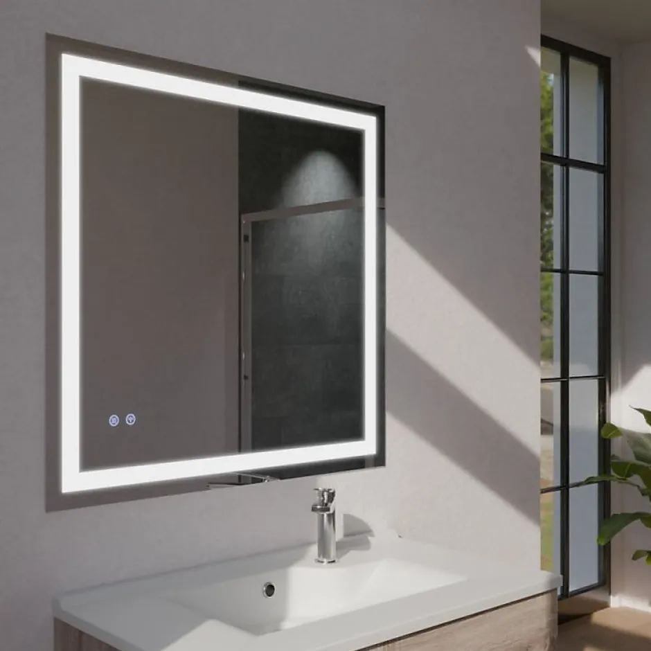 Cuisibane Miroir LED modulable et antibuée VISTA PLUS - 80x80 cm* Miroir Lumineux