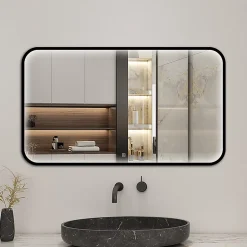 AICA Sanitaire Miroir LED pour Salle de Bain 120x70 cm - Anti-Buée, Lumière tricolore et Dimmable* Miroir Lumineux