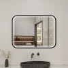 AICA Sanitaire Miroir LED pour Salle de Bain 90x70 cm - Anti-Buée, Lumière tricolore et Dimmable