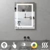 Saniverre Miroir LED salle de bain OBLONG 60 x 80 cm réversible, anti-buée + éclairage et intensité réglables -* Miroir Lumineux