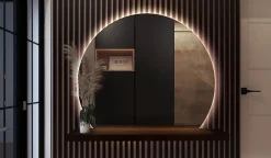 Tulup Miroir LED 84x100 cm contemporain lumière neutre 1 pc