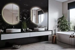 Tulup Miroir LED 84x100 cm contemporain lumière neutre 1 pc
