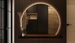 Tulup Miroir LED 70x80 cm style épuré lumière chaude 1 pc* Miroir Lumineux